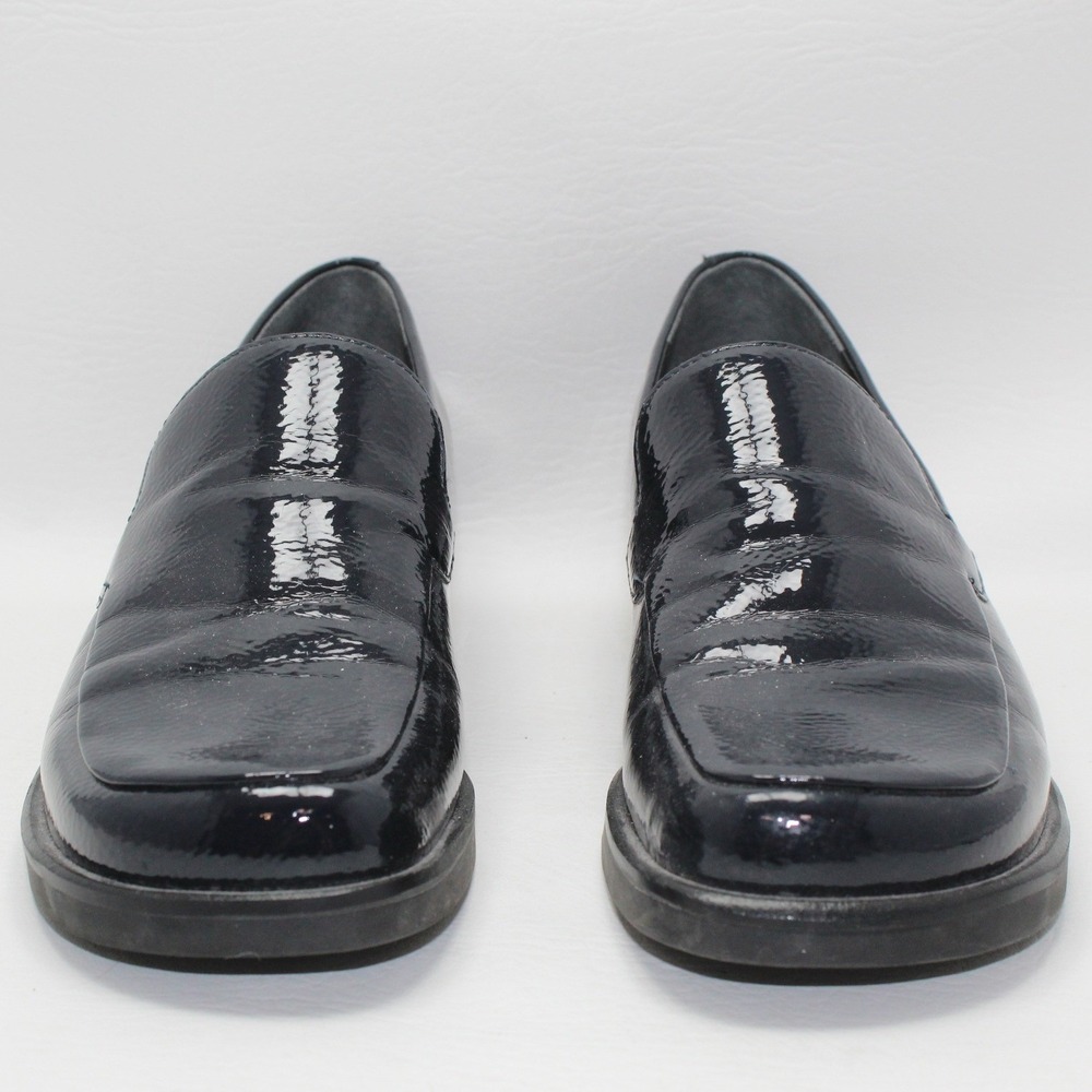 Franco Sarto Bocca‎ Navy Blue Patent Square Toe Loafers L-BOCCA Womens 6M